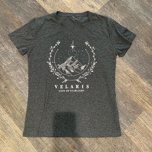 ACOTAR Gray Graphic Book Tee with Velaris Design